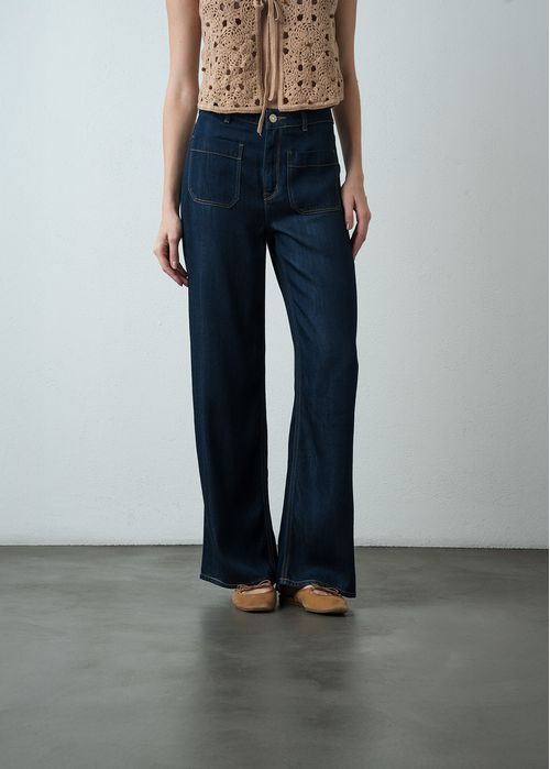 Jean Wide Leg con bolsillos