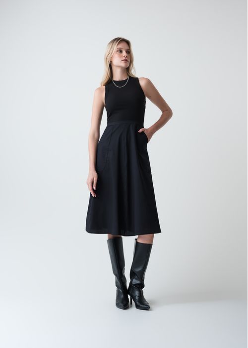 Vestido midi manga sisa