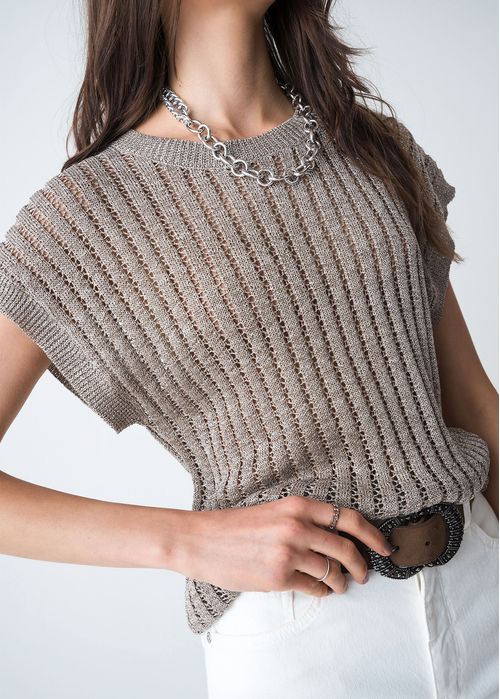 Camiseta tejida manga sisa