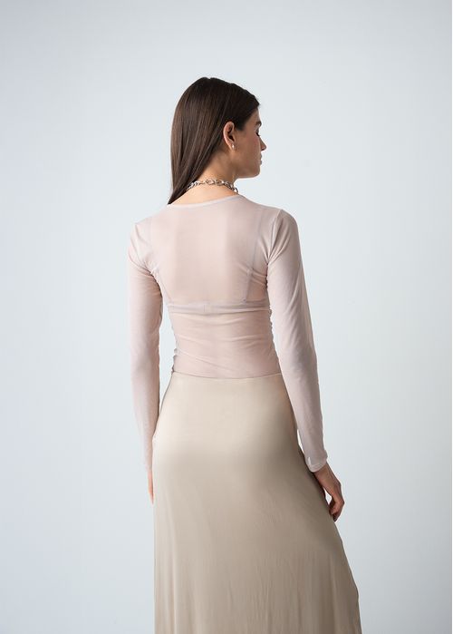 Camiseta con transparencia manga larga