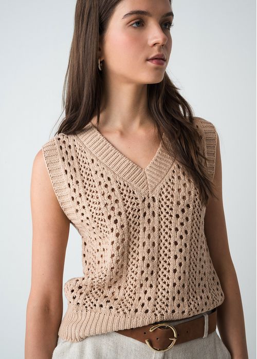 Chaleco tejido con cuello en V