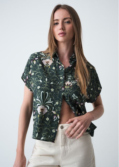 Camisa manga corta estampada de flores