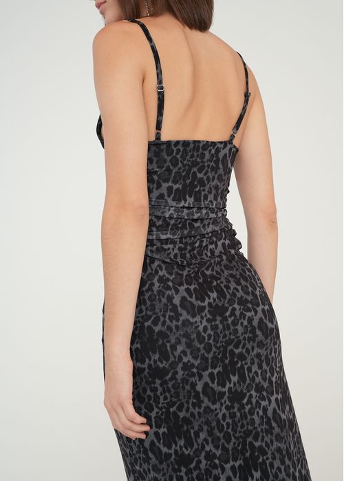 Vestido largo de animal print