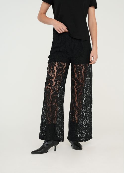 Pantalón Wide Leg con encaje