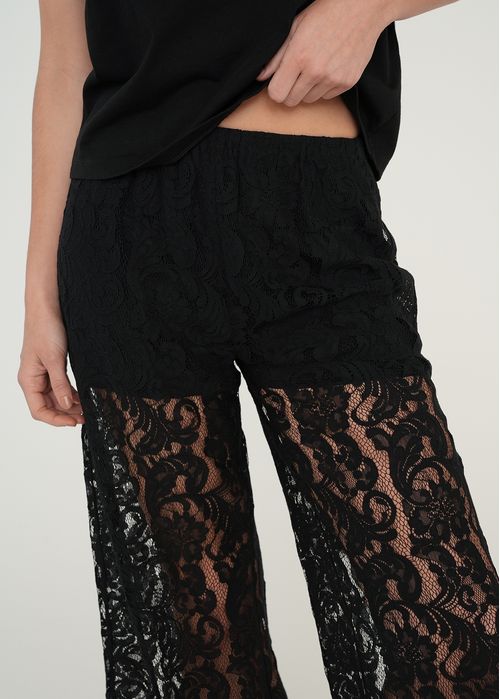 Pantalón Wide Leg con encaje
