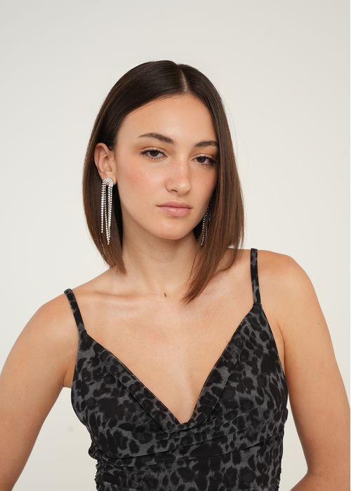 Aretas largas con brillo