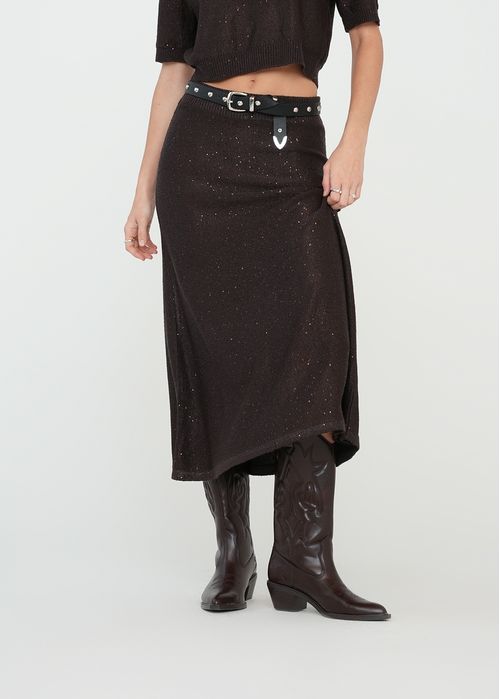 Falda larga con brillo