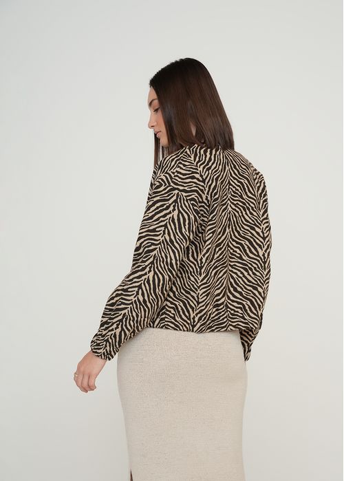 Chaqueta de animal print con cierre