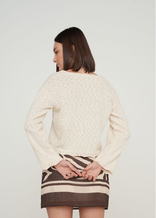 Camiseta tejida con cuello en V