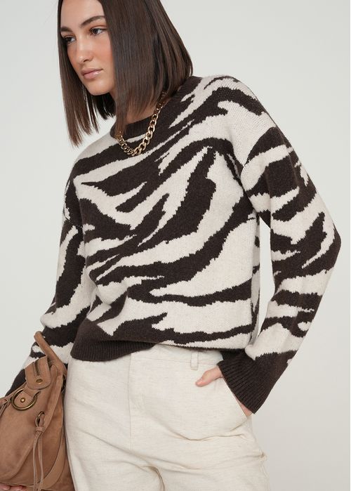 Buzo tejido de animal print