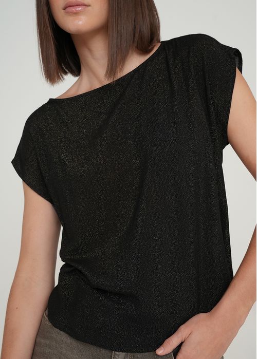 Camisa con brillo manga corta