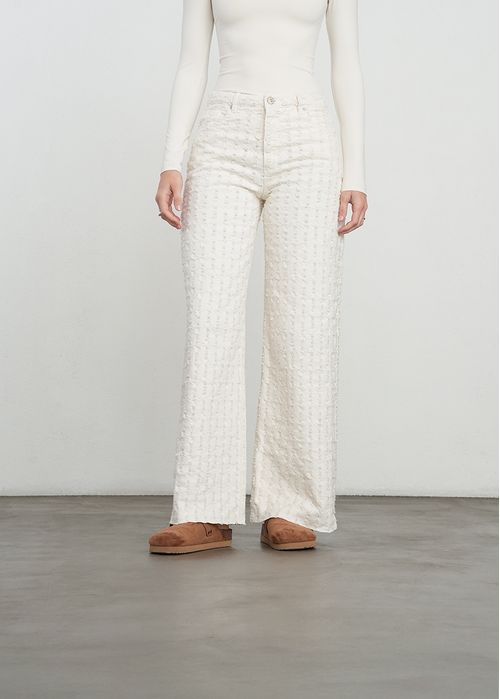 Jean Wide Leg con textura