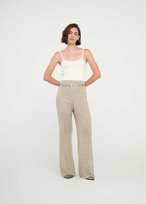 Pantalón Wide Leg tipo tejido