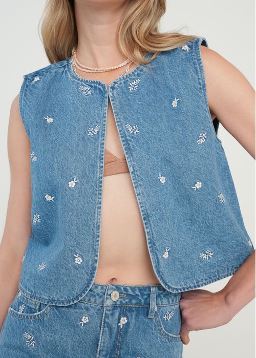 Camisa manga sisa en denim