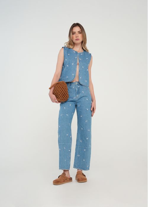 Camisa manga sisa en denim