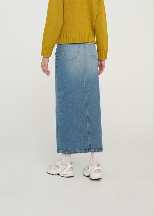 Falda larga en denim