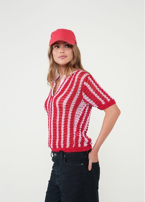 Camiseta tejida con botones