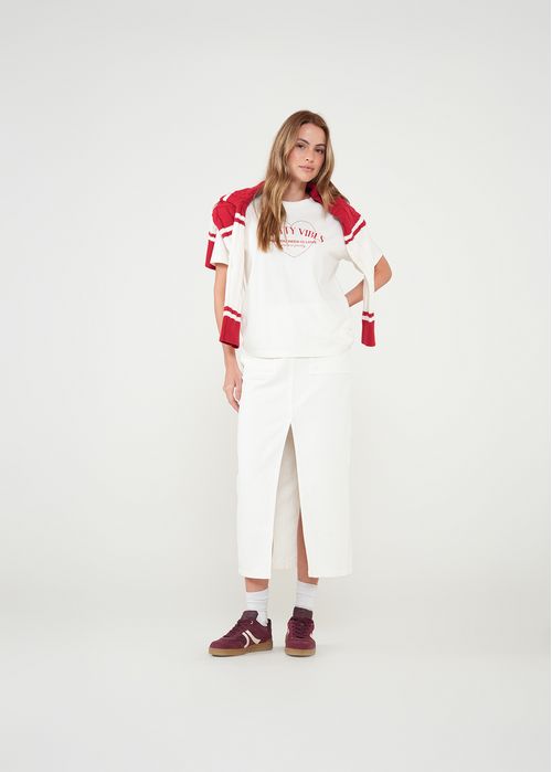 Falda larga con abertura