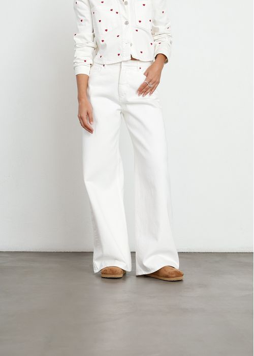 Jean Wide Leg con mini corazones