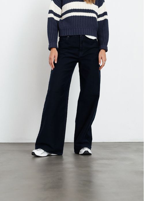 Jean Wide Leg clásico oscuro