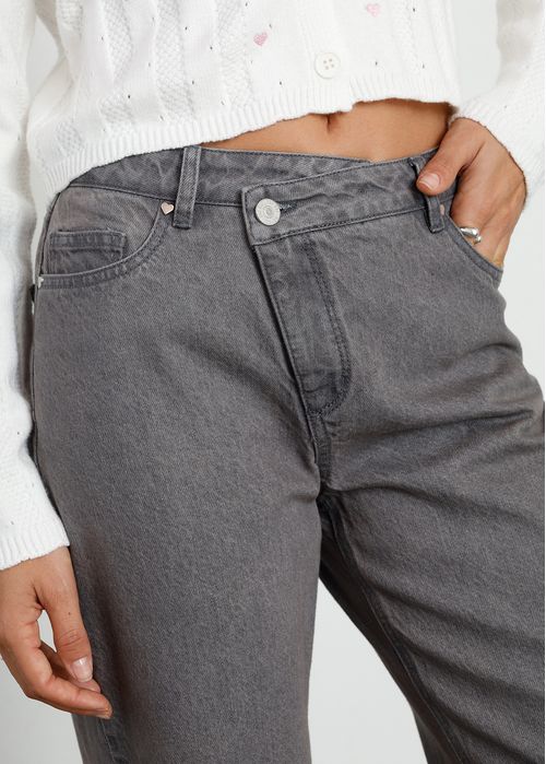 Jean Straight asimétrico en pretina