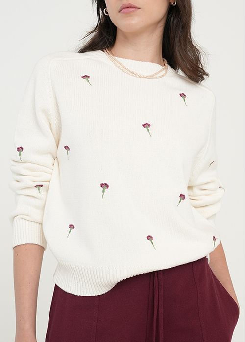 Buzo tejido con mini rosas