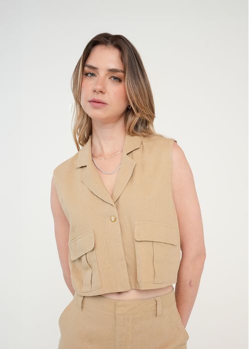 Camisa manga sisa con bolsillos