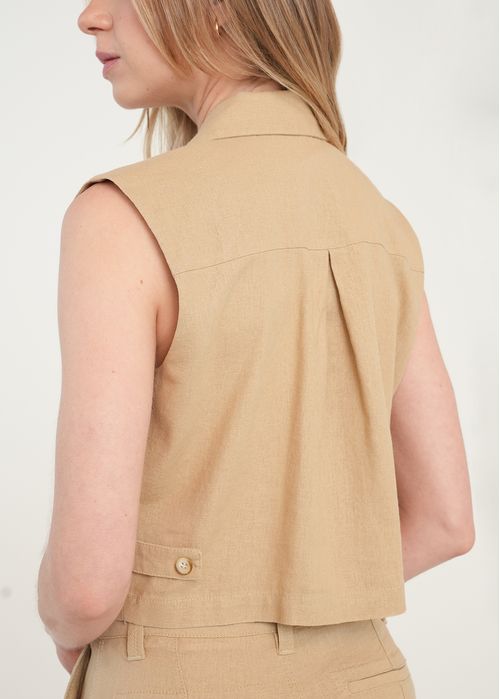 Camisa manga sisa con bolsillos