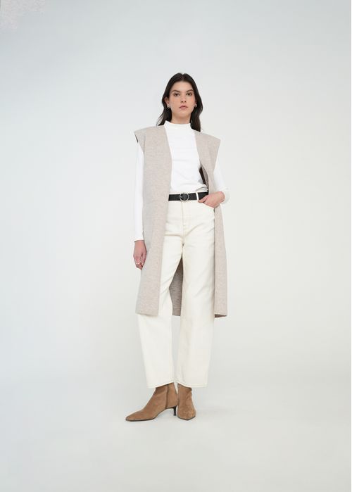 Chaleco regular largo sin mangas