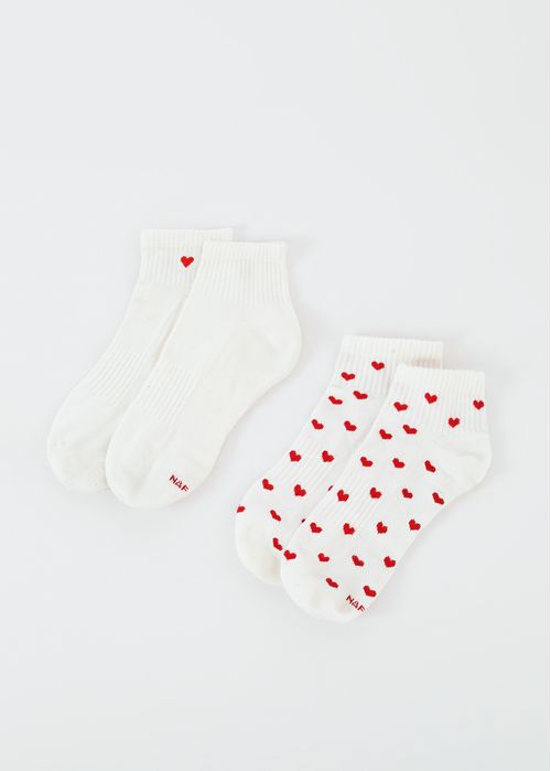 Medias X2 tobilleras con corazones