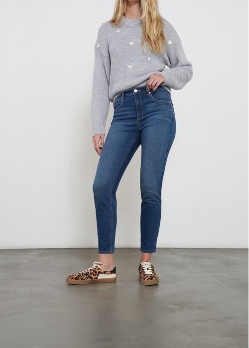 Jean skinny tiro alto