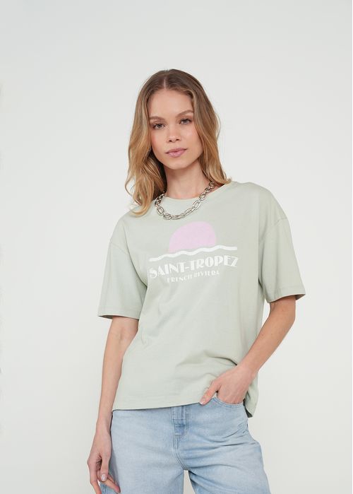Camiseta básica estampada