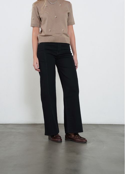 Jean Wide Leg con doble botón