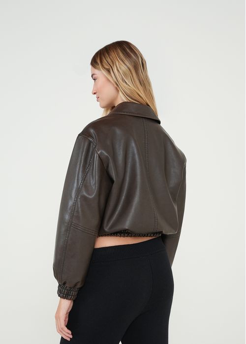 Chaqueta bomber efecto cuero