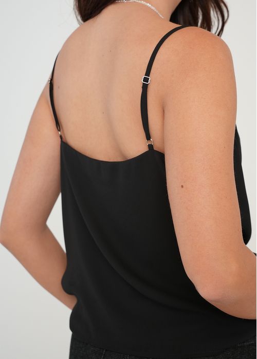 Camisa De Tiras Cuello Drapeado