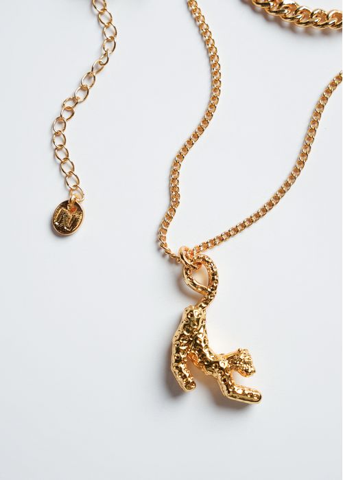 Collar doble con leopardo