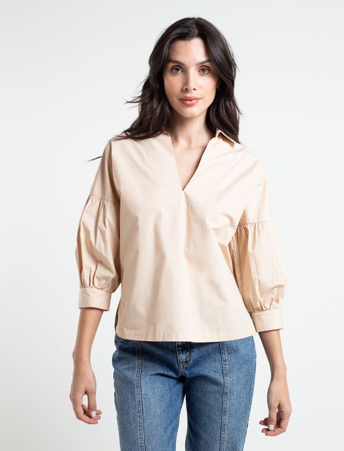 Camisa manga 3/4 con volumen